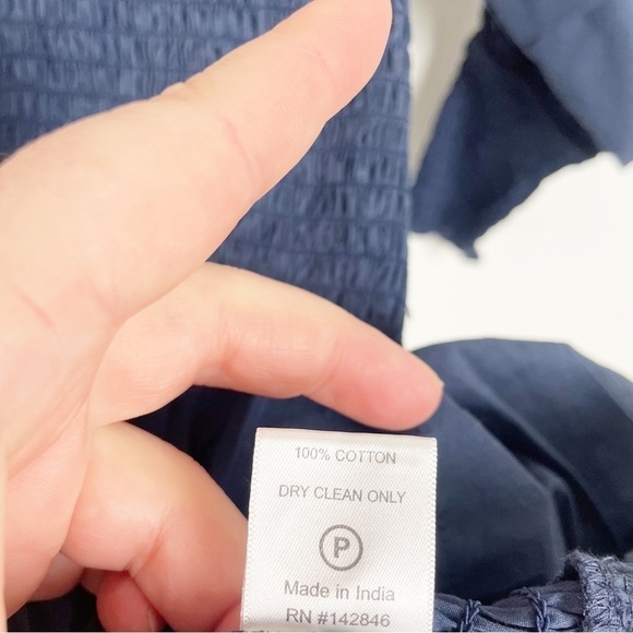 Rhode Resort Anya V-Neck Long Sleeve Smocked Mini Dress Casual Cocktail Summer - Picture 7 of 8